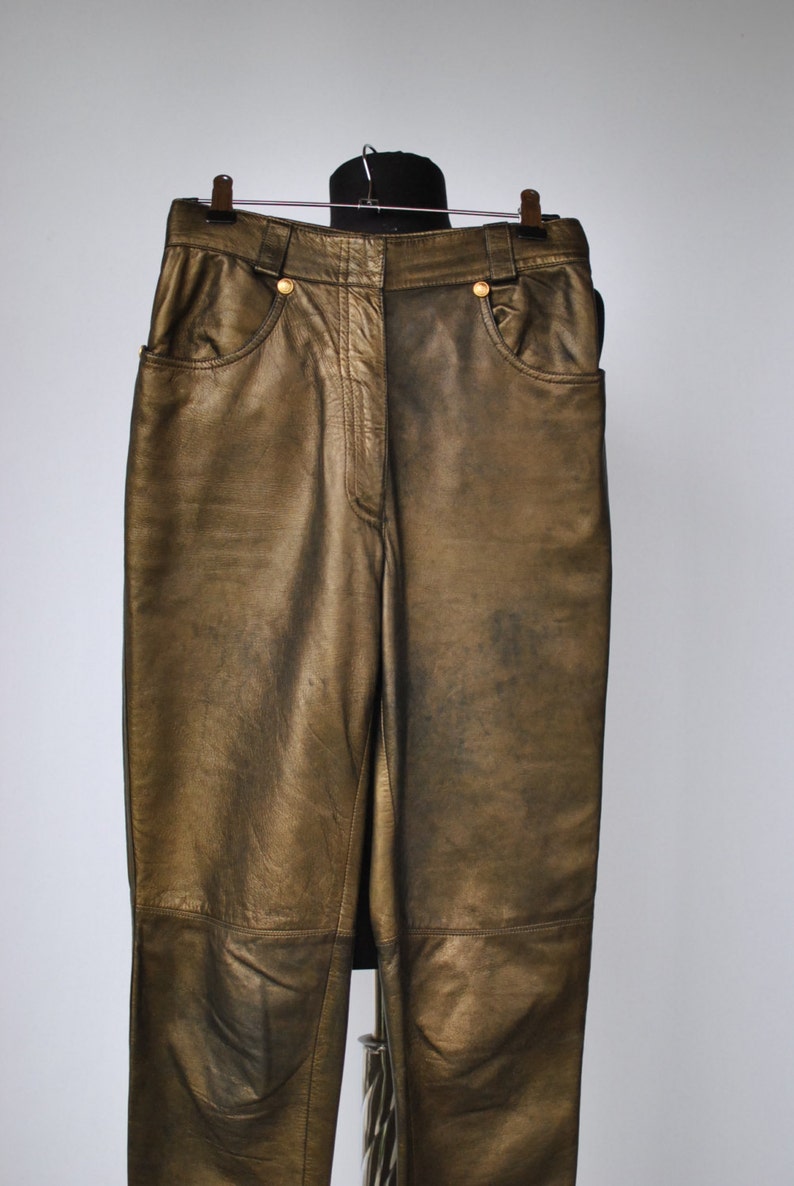 Vintage GIANNI VERSACE Leather Pants 80's Leather Pants - Etsy Singapore