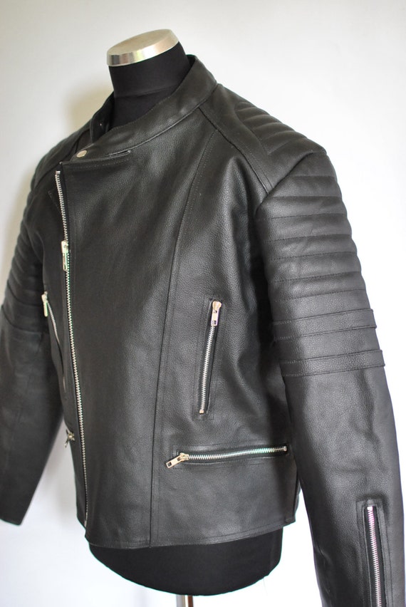 Vintage Leather Motorcycle Jacket Mens