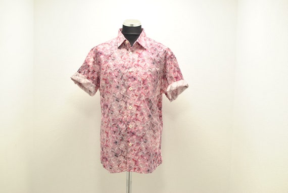 Vintage Printed cotton summer shirt , men's shirt