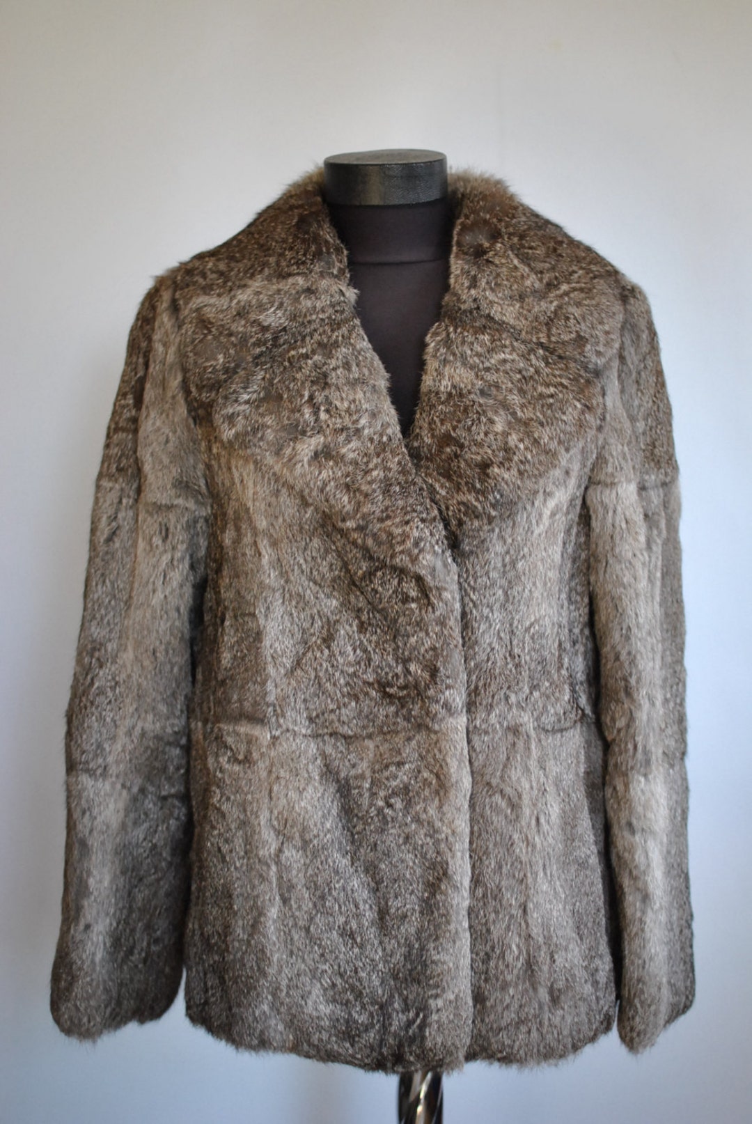 Vintage GREY RABBIT FUR Jacket Women's Fur Jacket - Etsy