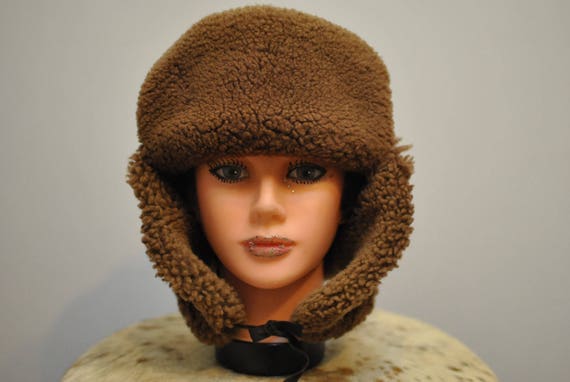 Vintage LAMBSKIN WINTER HAT , women's winter hat..