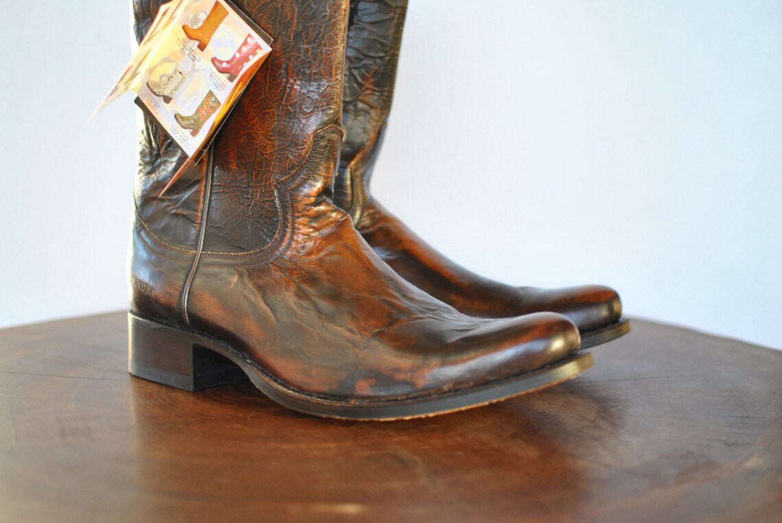 Vintage SENDRA advance patina leather boots cowboy boots | Etsy