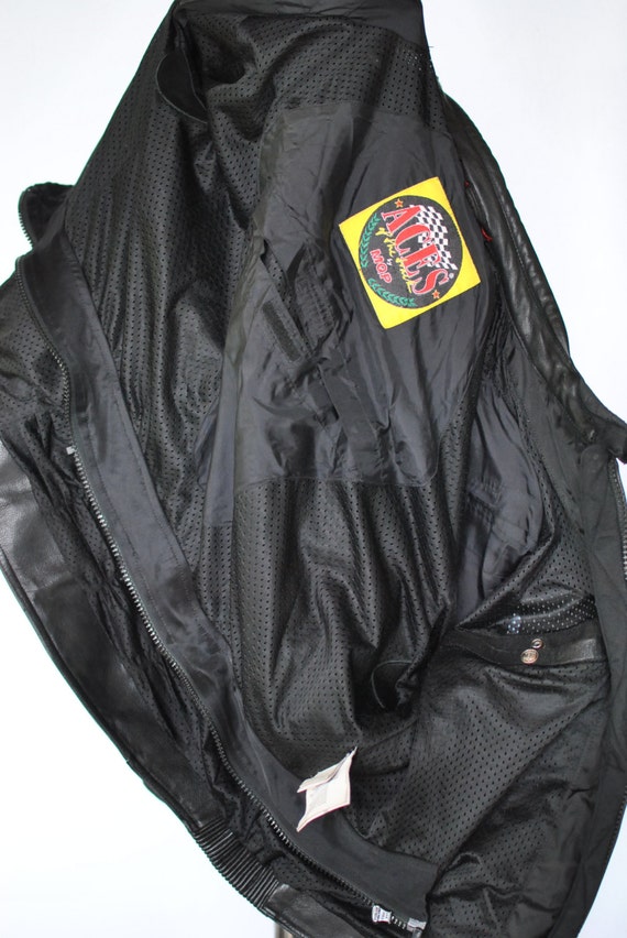 Vintage ACES by MQP leather moto jacket , men's biker jacket ,armour motorcycle jacket(054) Vintage ACES by MQP leather moto jacket , men's biker jacket ,armour motorcycle jacket(054)