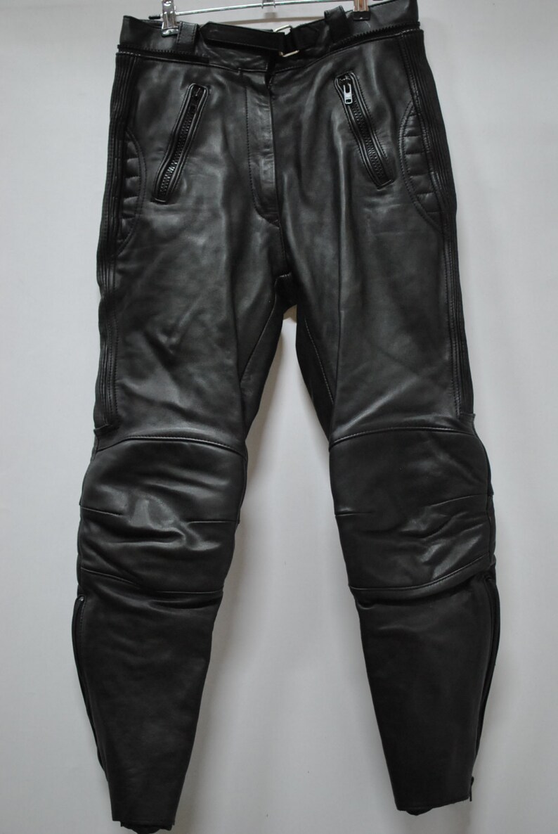 Vintage MOTORCYCLE WOMEN'S leather pants biker leather | Etsy