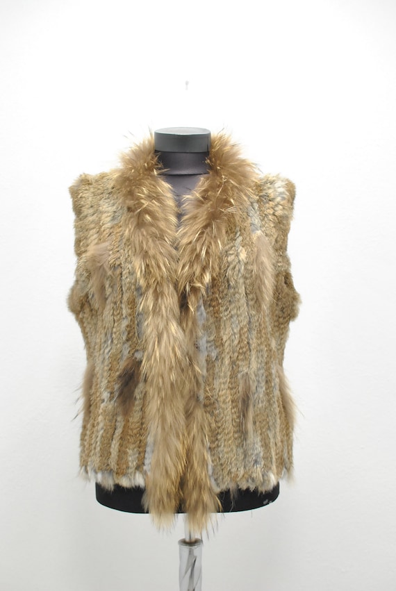 rabbit fur vests