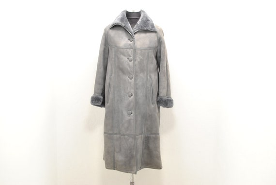 Vintage Lambskin winter coat , maxi long coat , wo