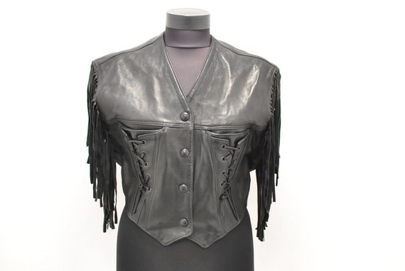 Vintage Fringe Leather Vest Women's Leather - Etsy