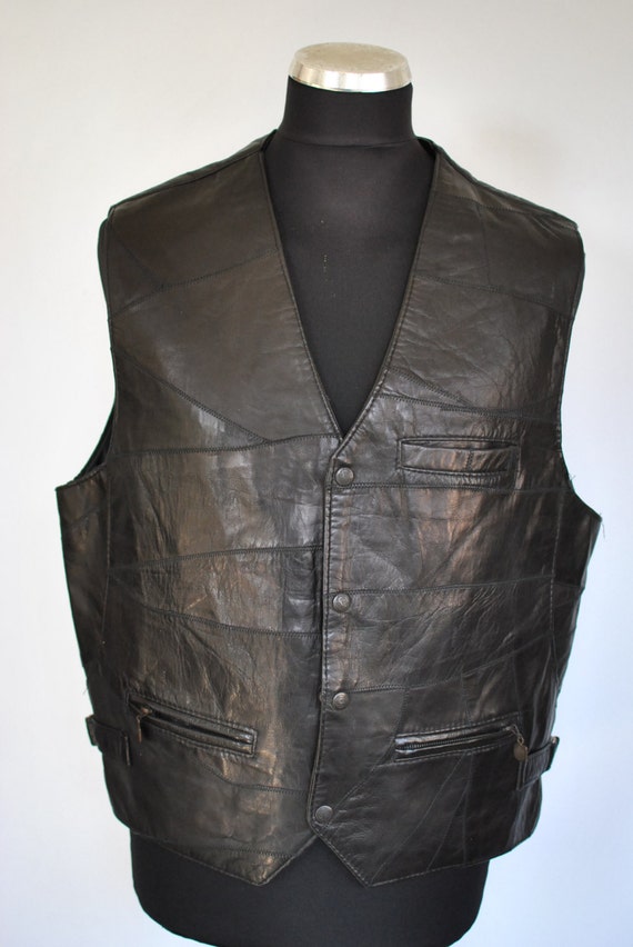 Vintage LEATHER VEST , men's leather vest.......(0