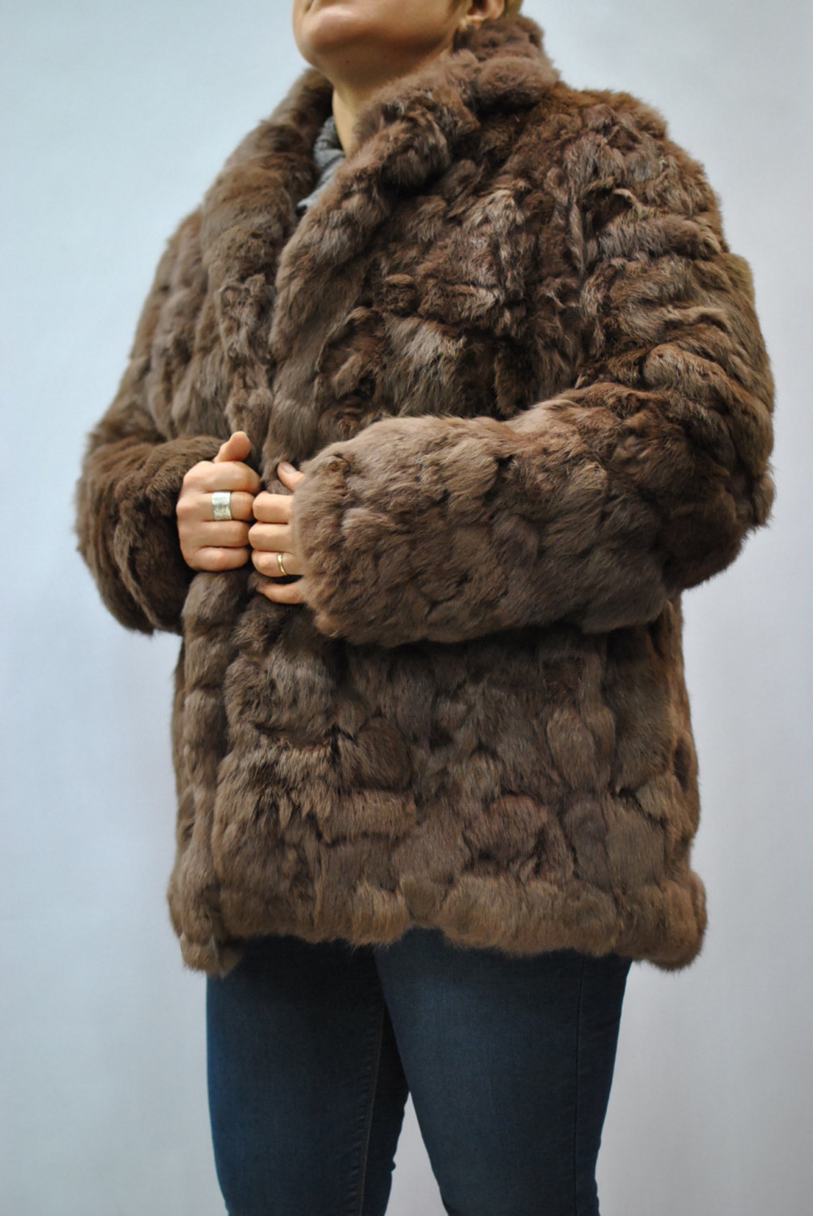 Vintage Rabbit Fur Jacket Women's Fur Coat Winter Coat Etsy