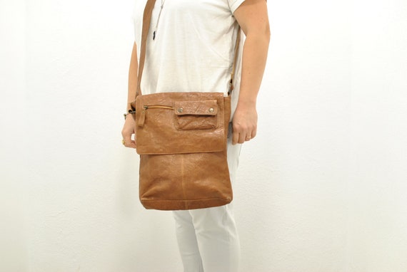 Vintage Messenger leather bag , men's leather bag