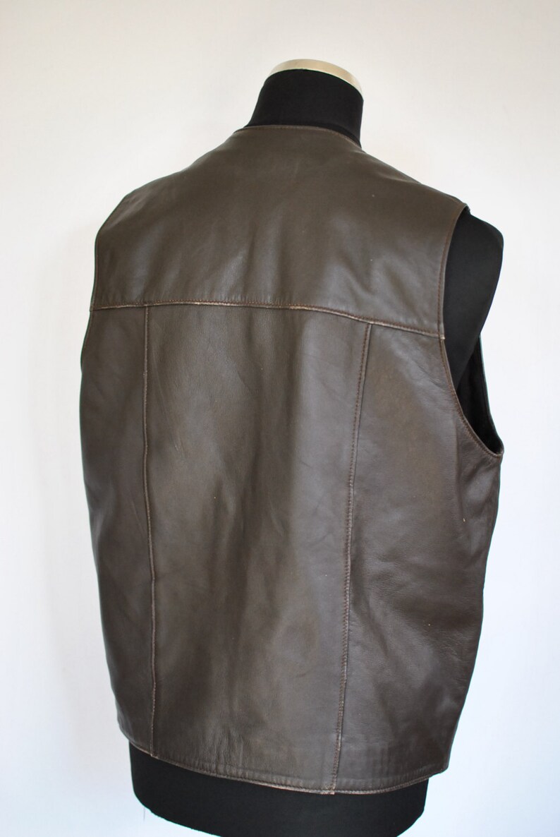 Vintage LEATHER VEST Men's Leather Vest...........062 Etsy