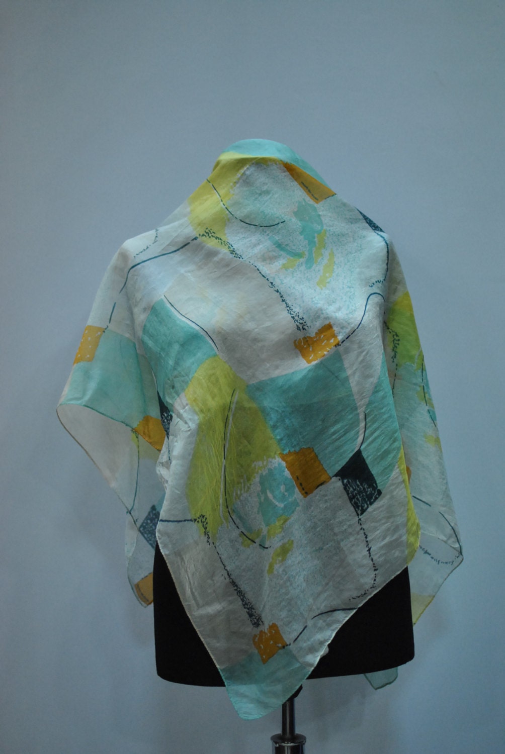 Vintage PRINTED Silk Scarf Silk Scarf ..713 | Etsy