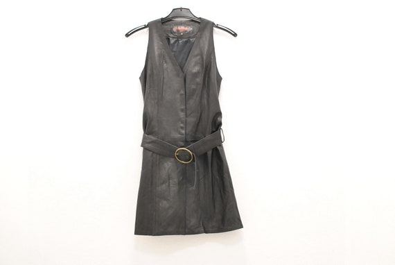 Vintage Giorgio Leather vest , leather dress , wom