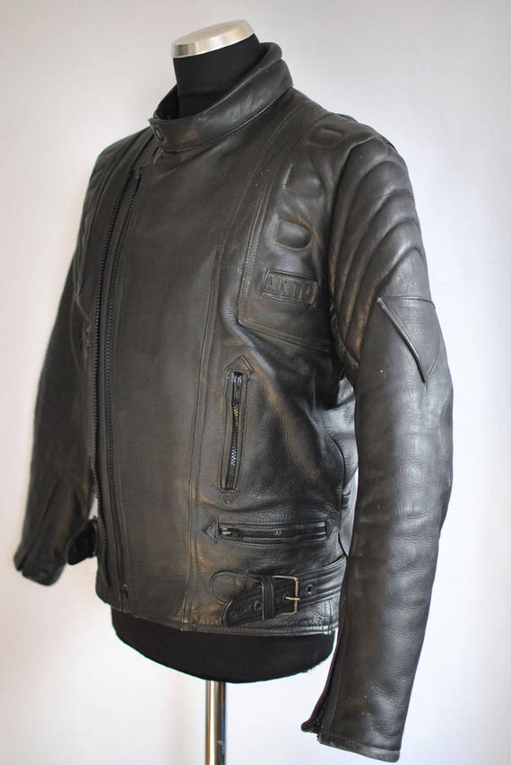 Vintage AKITO men's biker jacket Mad Max leather jacket | Etsy