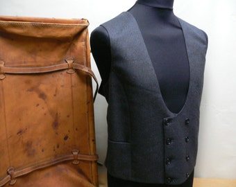 Vintage wool vest , custom made ,
