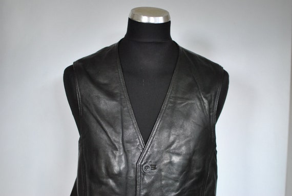 Vintage LEATHER VEST , men's leather vest ....(022
