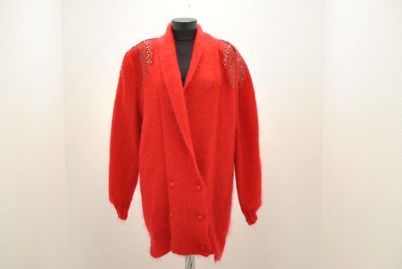 Vintage HANDMADE MOHAIR women's cardigan .........