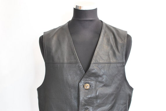 Vintage GIPSY MEN'S LEATHER vest , biker vest , mo