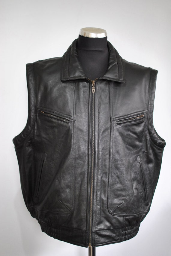 Vintage PRINCE LEATHER VEST , men's leather vest..