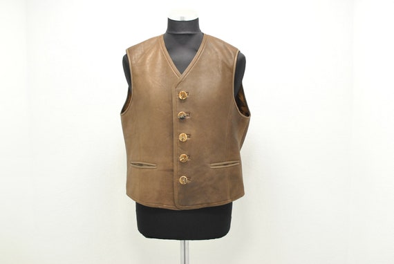 Vintage Leather Vest , me's leather vest..........