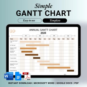 Gantt Chart Google, Gantt Chart Microsoft, Gantt Chart Printable, Google Gantt Chart, Microsoft Word Gantt Chart, bearbeitbar, PDF Gantt Chart