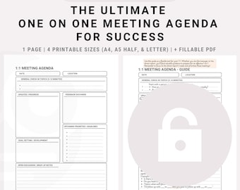 One on One Meeting Agenda Vorlage (Digitaler Download)