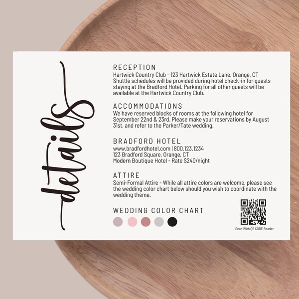 Invitation Insert Etsy