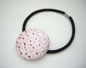 Pink hair elastic, Kimono fabric, Japanese gift idea, Pony tail holder, Ponytail hair ties, Covered button, Shibori kimono, hair accessory