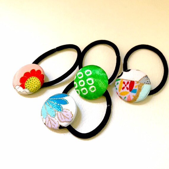 Psychedelic Hair Tie Cute Ponytail Holder Japanese Kimono Etsy