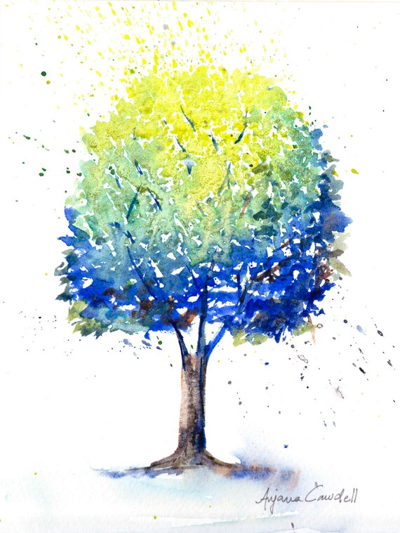 Rainbow tree painting online