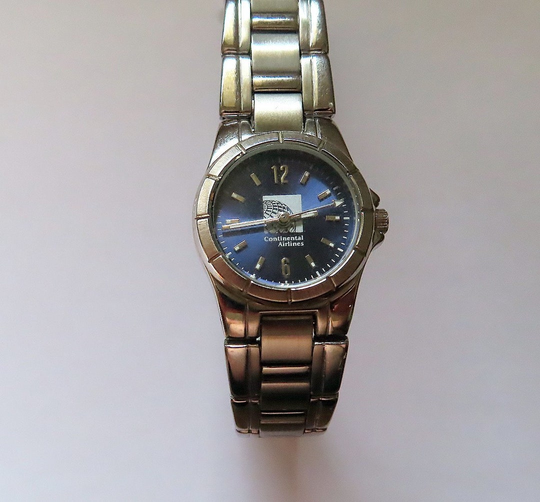 Continental Airlines Employee Collectible Sweda Japan Movement Ladies Wrist  Watch