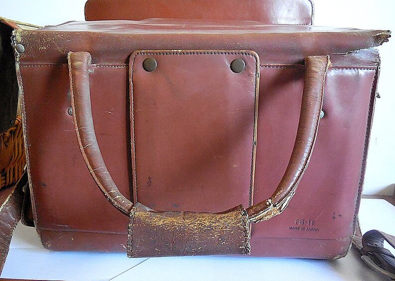 Vintage Nikon Camera Photo Brown Leather Case Bag made in Etsy