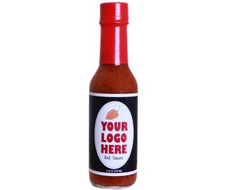 Hot Sauce - Hot Sauces - Custom Hot Sauce - Customize Hot Sauce Label - Add Your Logo - Personalize Wedding or Party Favor - Favors