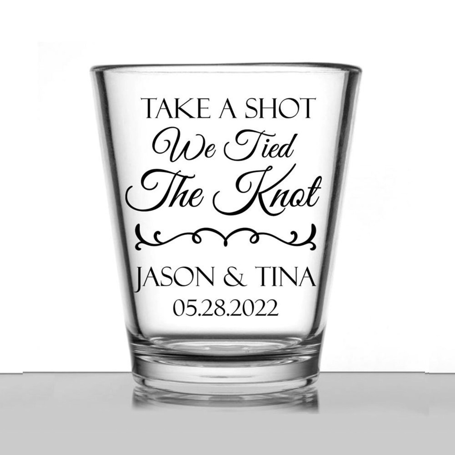 Personalized Wedding Shot Glasses Take a Shot We Tied the Etsy