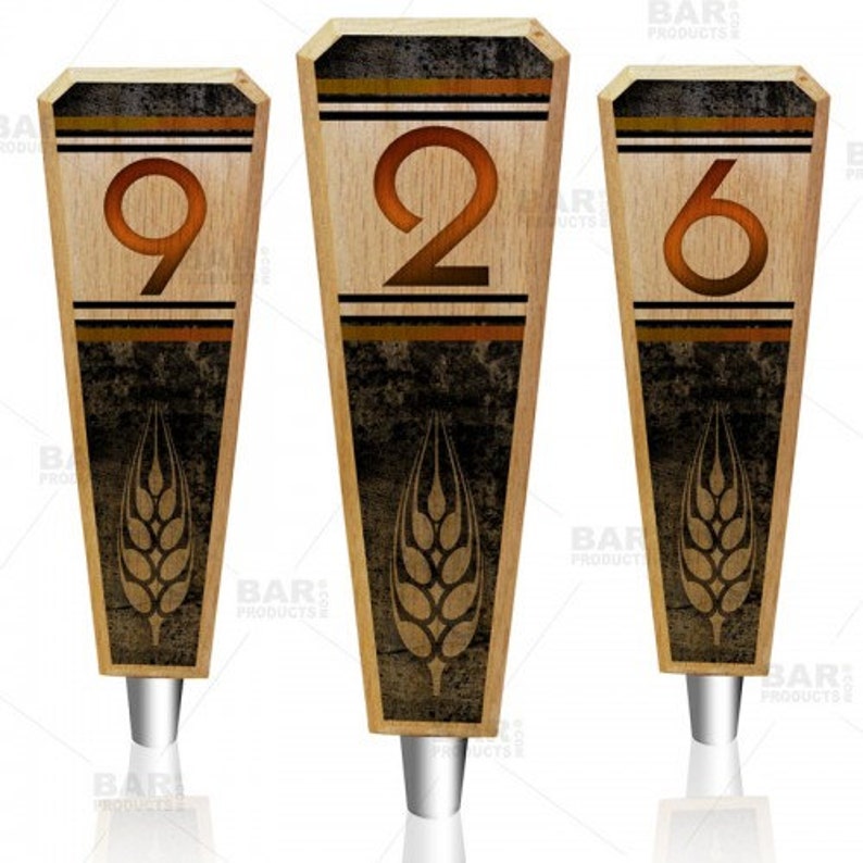 Numbered Beer Tap Handles Oak Wood Classy Hops Etsy