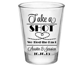 Wedding Shot Glasses - Personalized Shot Glass Wedding Favors - Customized Shot Glass - Custom Shot Glass - Anniversary Gifts - Take A Shot