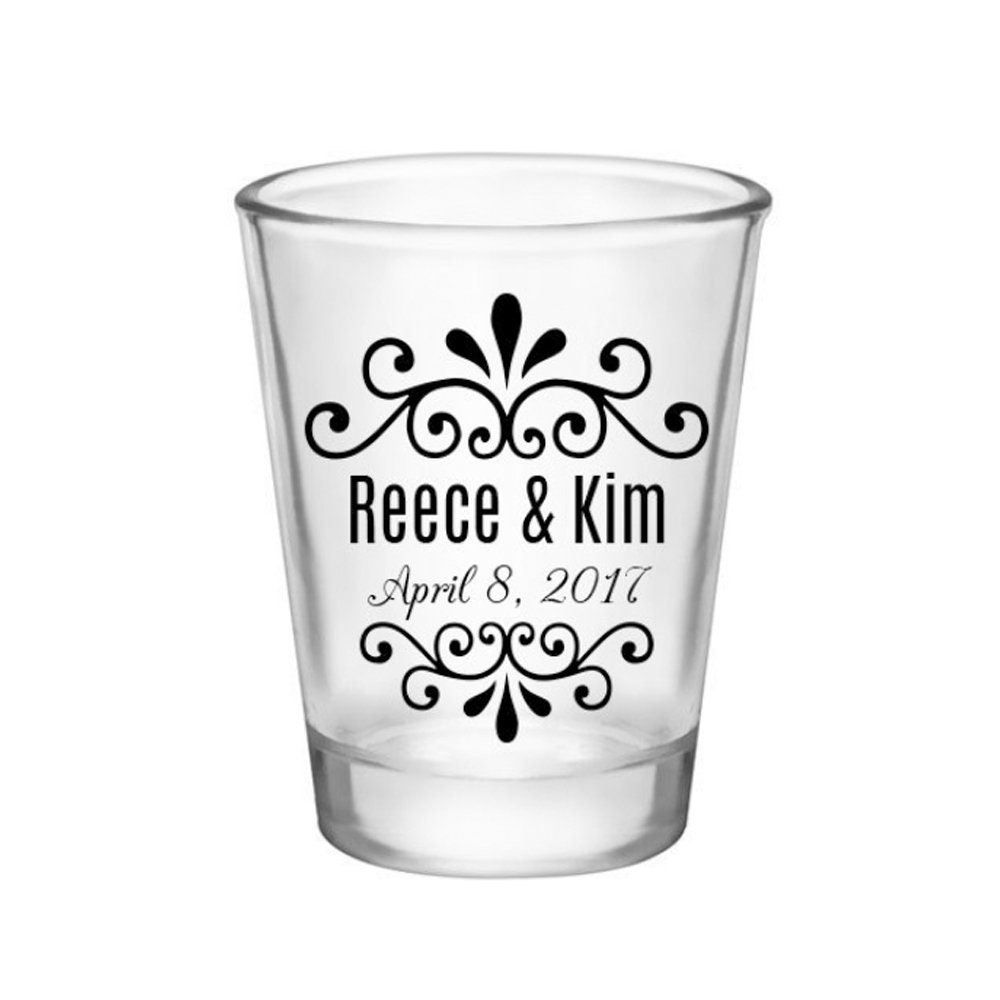 Wedding Shot Glasses Wedding Favors Personalized Glassware Etsy