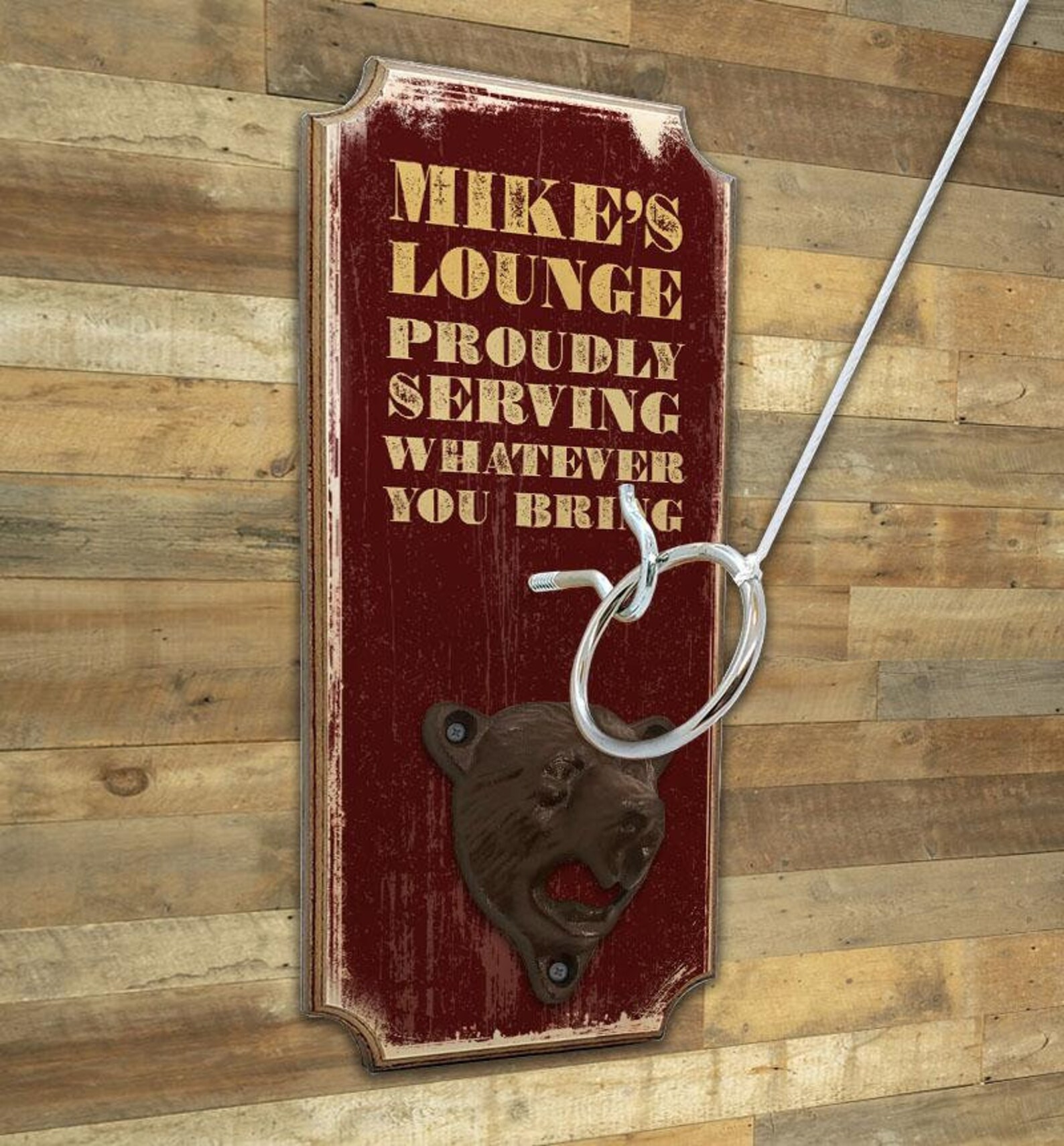 Customizable Wall Mounted Ring Toss Game with Bottle Opener Etsy