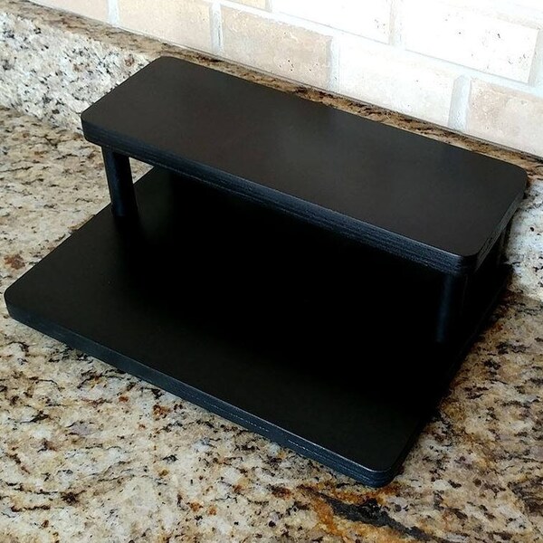 Counter Caddies™ - BLACK finish - 12" STRAIGHT Shelf - 3.75" H Dowel Rods