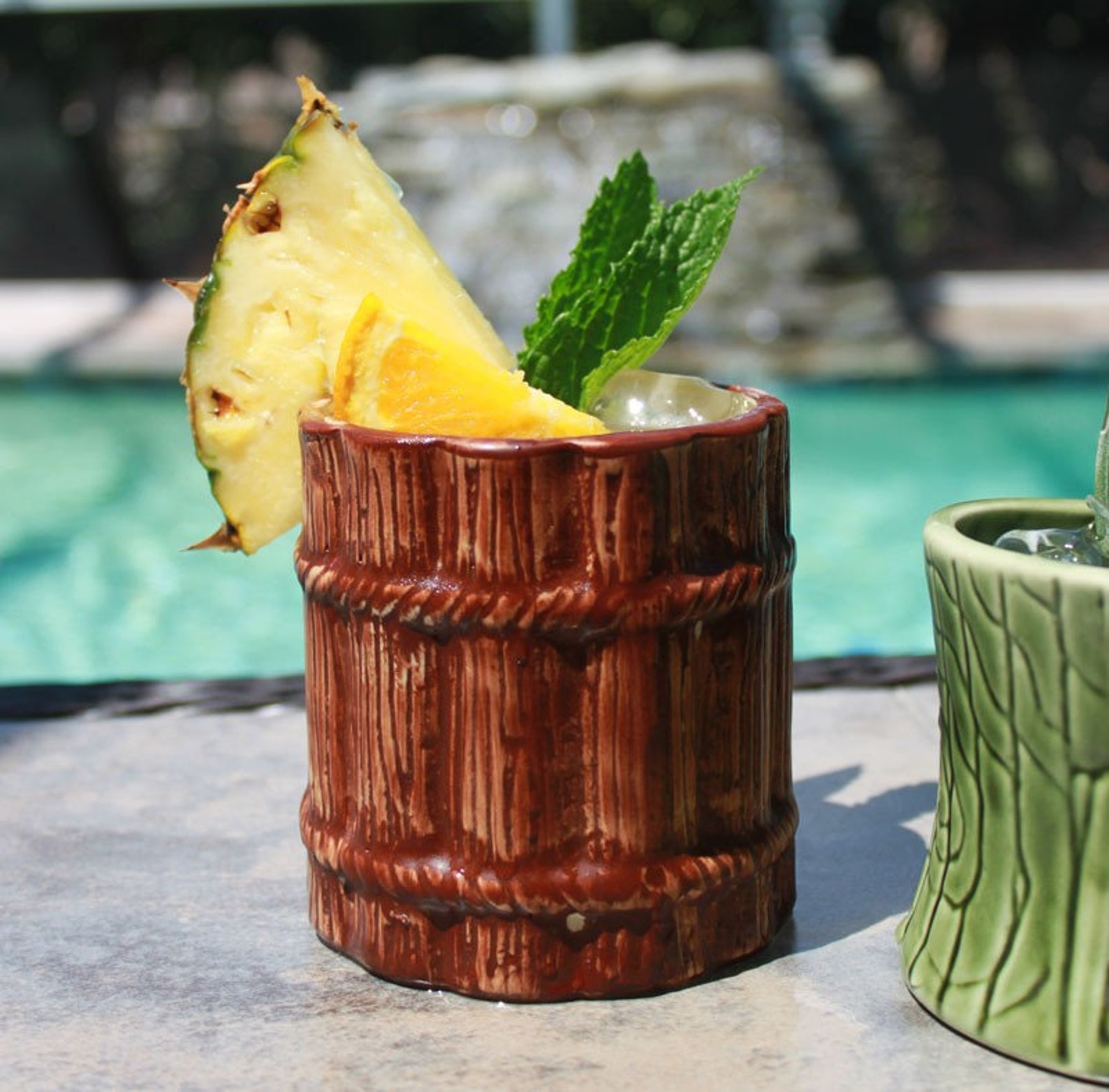 Tiki Mug Drinkware Set Tiki Set Tiki Cups Tiki Mugs Etsy