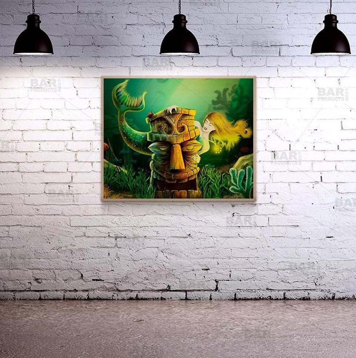 Square Wooden Table Top or Wall Hanging Mermaid Etsy