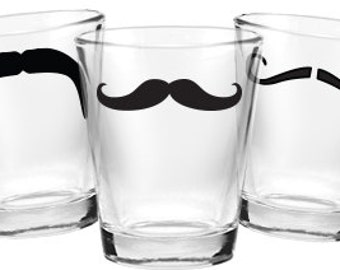 Mustache Shot Glasses- Set of 3