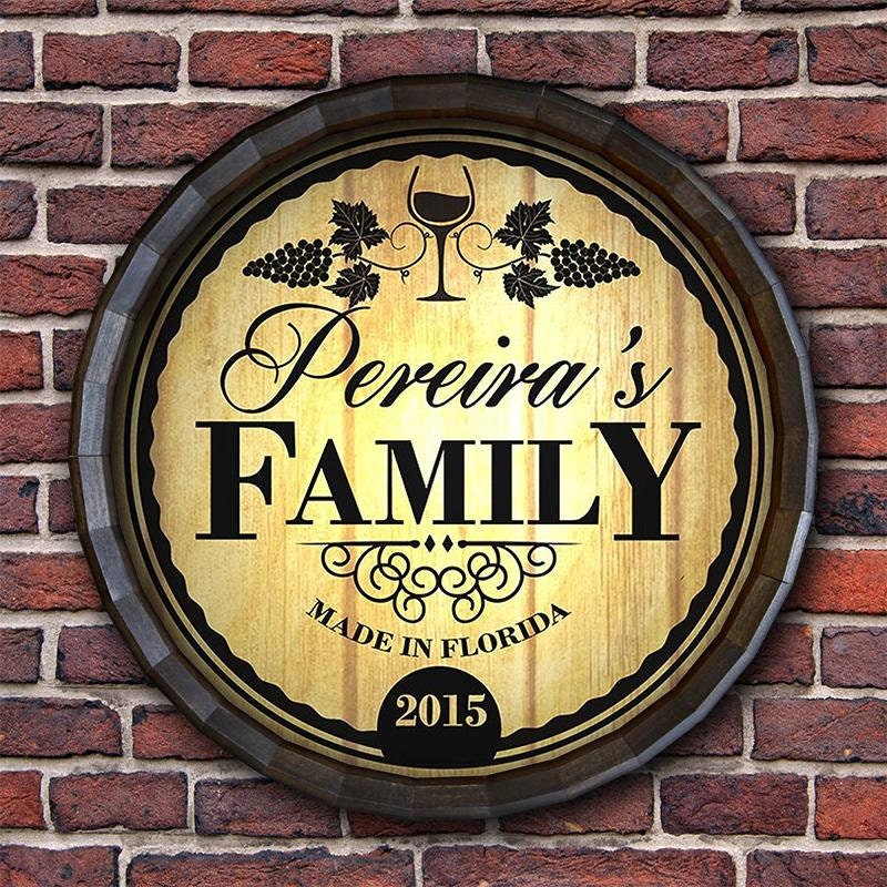 Wood Wall Sign Barrel Top Wall Decoration Sign Family Etsy