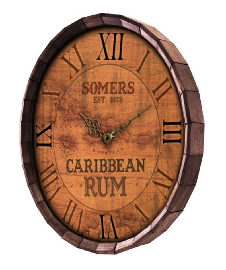 Bar Decor Clock Personalized Clock Home Bar Gift Etsy