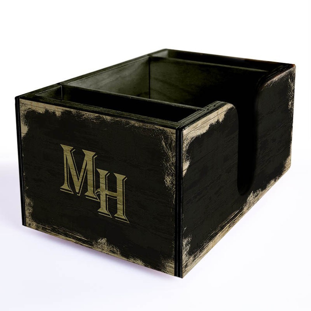 Personalized Napkin Holder Bar Caddy Wood Kitchen Caddy COCKTAILS