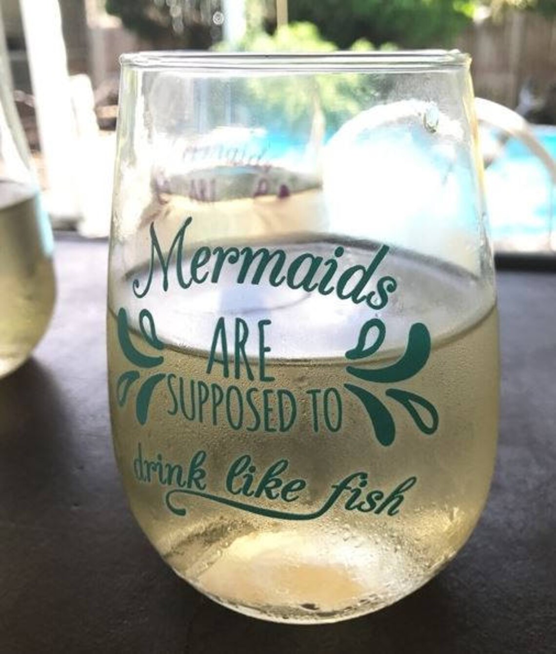 Funny Wine Glasses Cute Wine Glass Mermaid Wine Glass Etsy