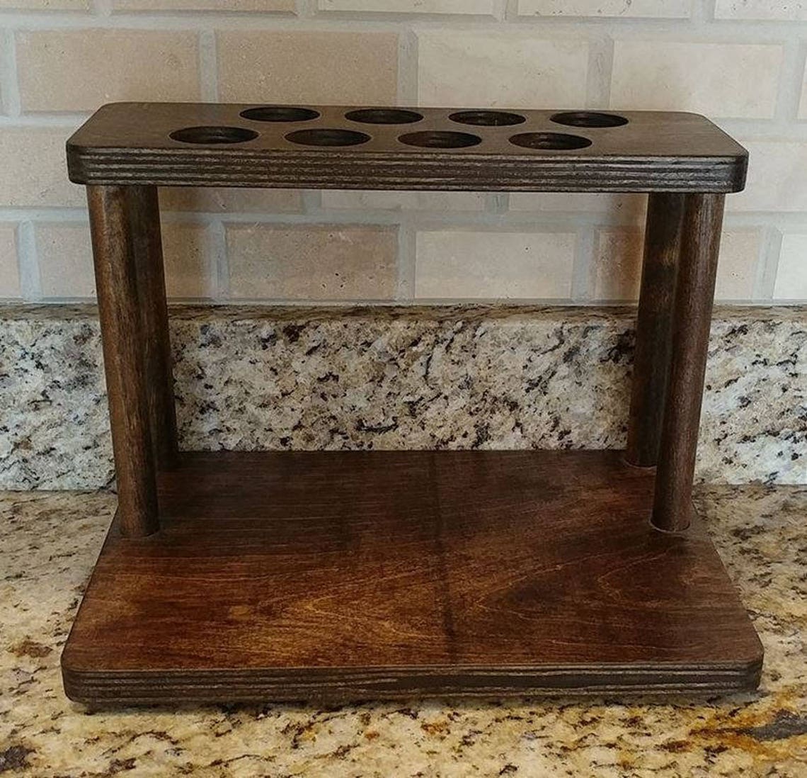 Kitchen Counter Shelf Wood Shelves Coffee Organizer Etsy