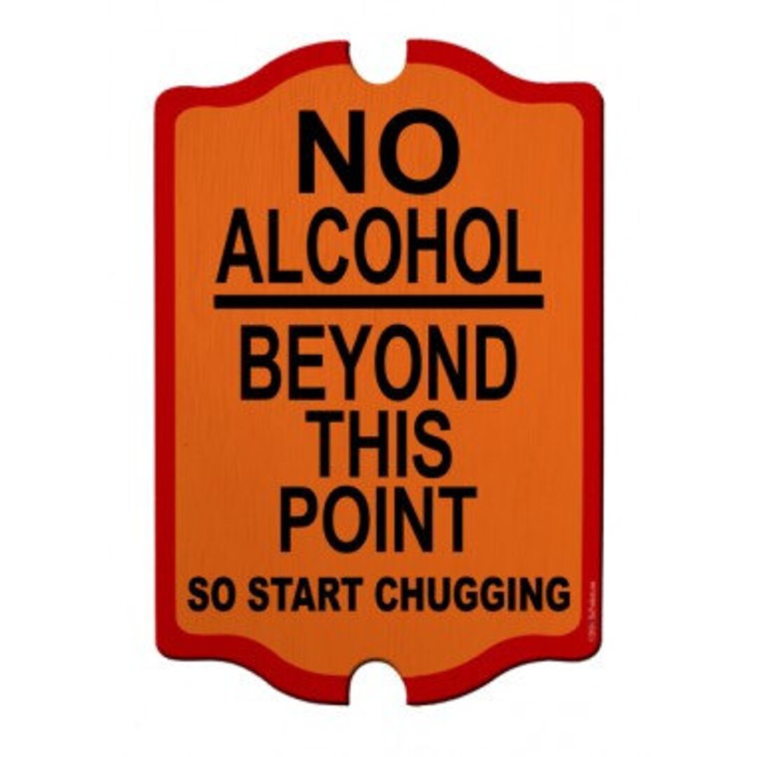 No Alcohol Beyond This Point Wood Bar Sign Tavern Shaped - Etsy