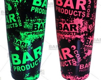 28oz Weighted Neon Grungy BPC Logo Cocktail Shaker Tin