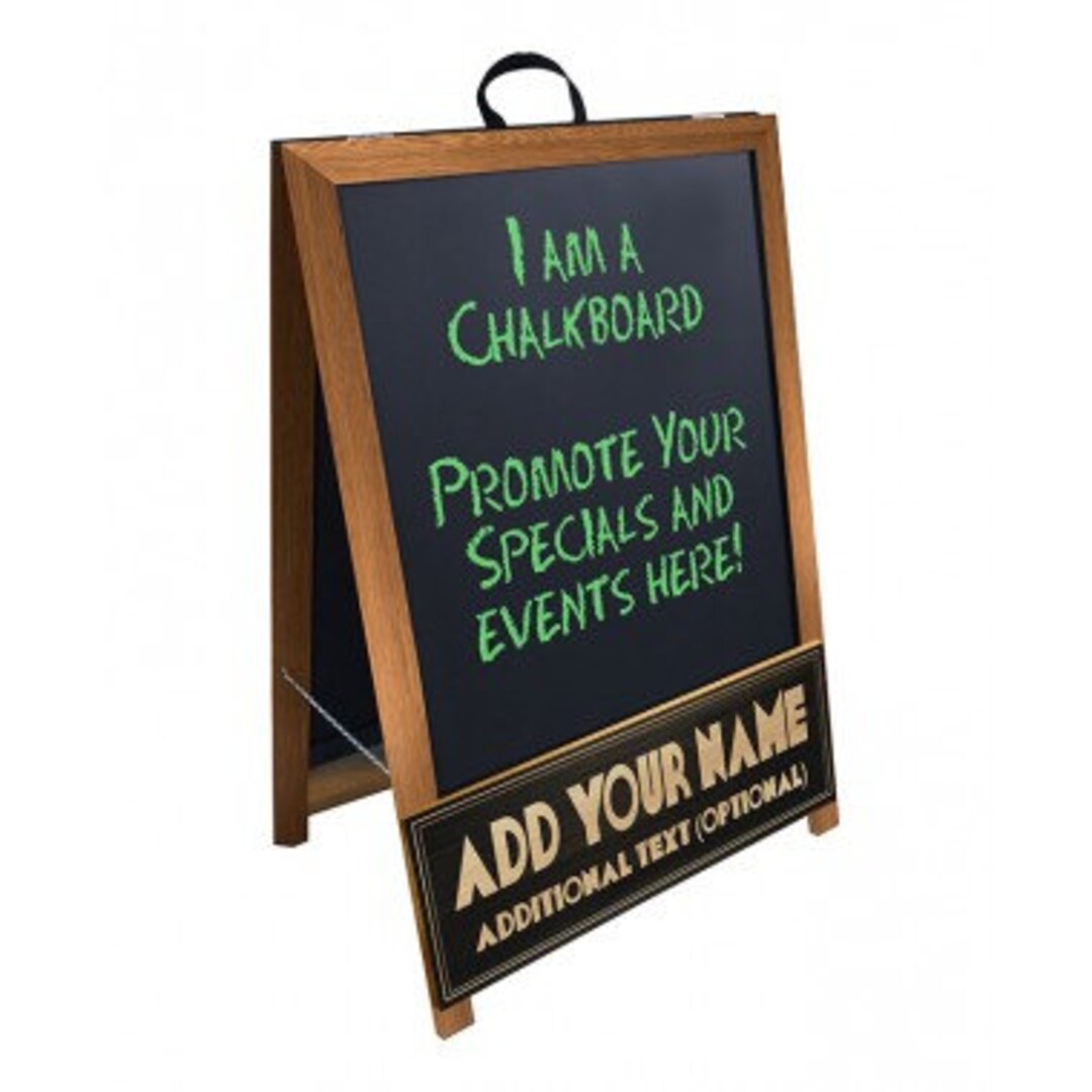 Aframe Sidewalk Chalkboard Sign Double Sided Wood Add Etsy